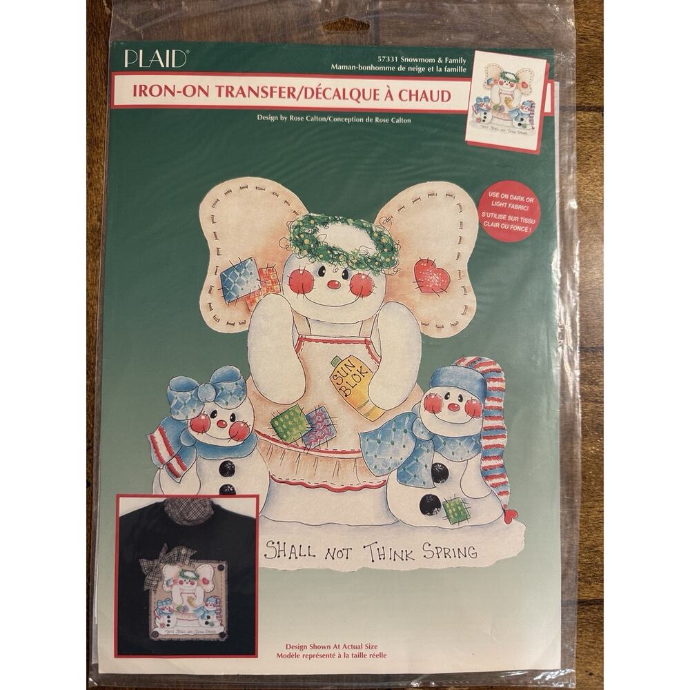 Vintage Iron ON Transfers Plaid Snowman &‎ Friends 57331